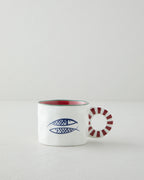 New Bone China Mug 260 ml Blue - Red - Green