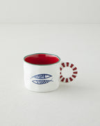 New Bone China Mug 260 ml Blue - Red - Green (view 2)