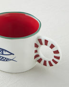 New Bone China Mug 260 ml Blue - Red - Green (view 3)