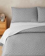 Trio Shape Easy Iron Duvet Cover Set - Gray - Double 200x220 cm (view 2)