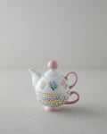 Blossom Frame New Bone China Tea Pot Set 400 – 290 ml Pink - White