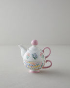 Blossom Frame New Bone China Tea Pot Set 400 – 290 ml Pink - White