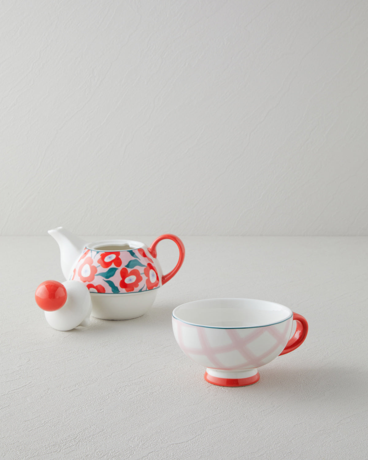Bright Parade New Bone China Tea Pot Set 400 – 290 ml Red (view 2)