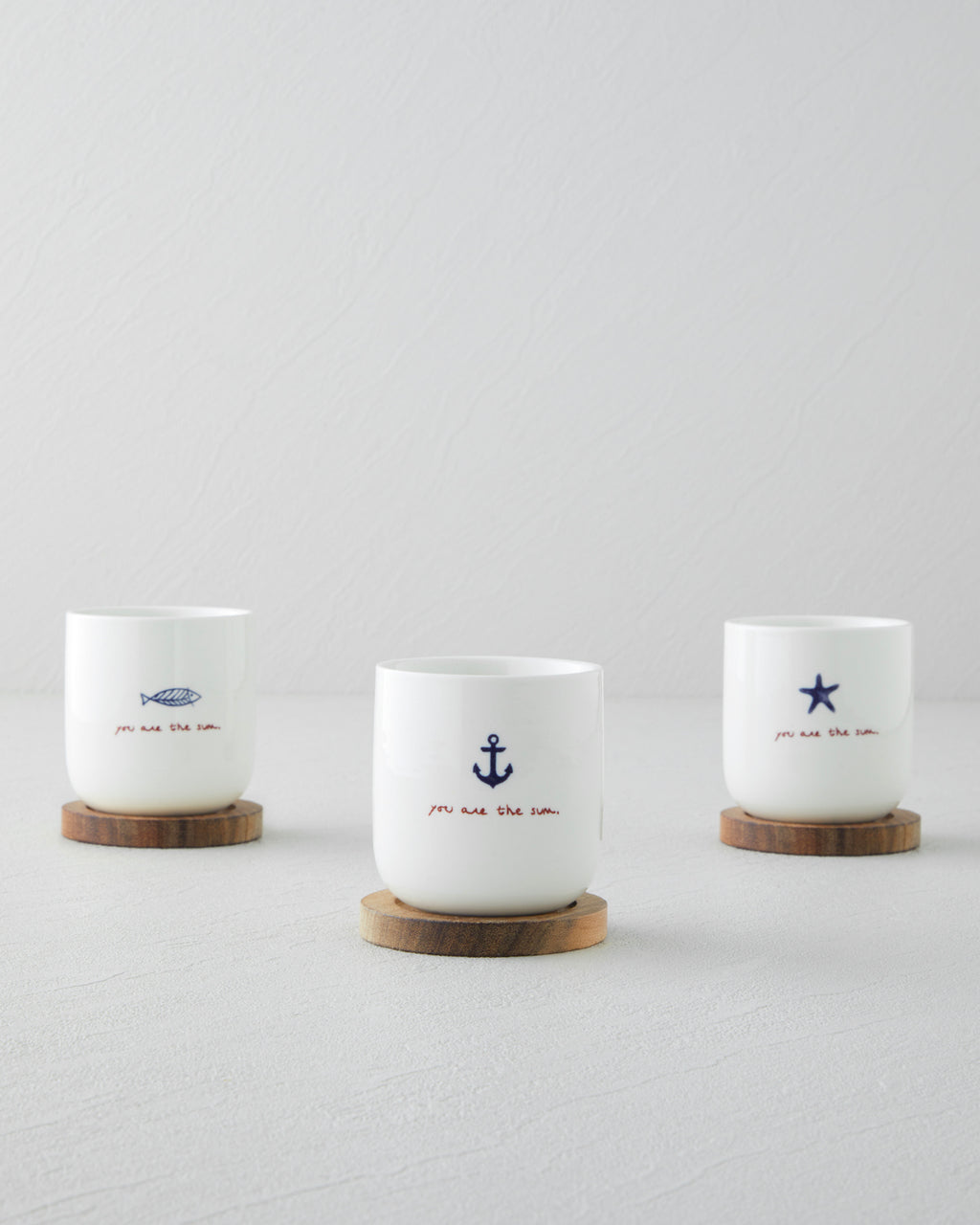 Mariner Sun Stoneware 6 Pieces,3 Servings Cup 150 ml Blue - Red