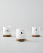Mariner Sun Stoneware 6 Pieces,3 Servings Cup 150 ml Blue - Red