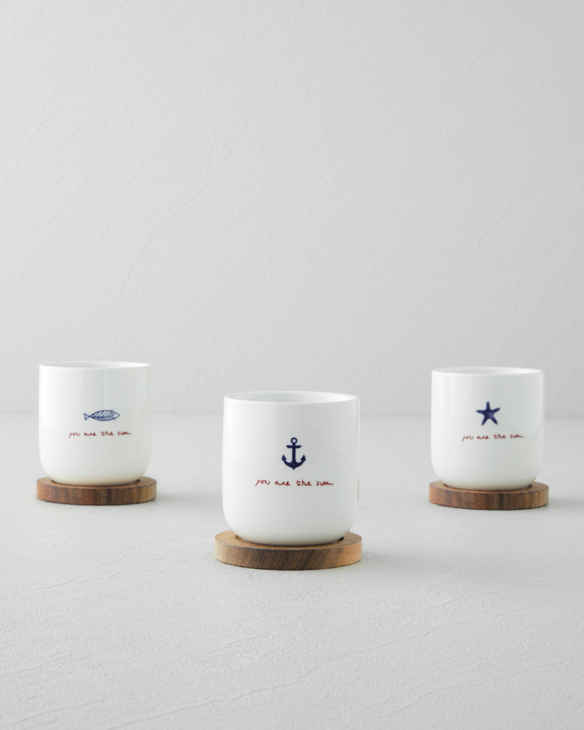 Mariner Sun Stoneware 6 Pieces,3 Servings Cup 150 ml Blue - Red