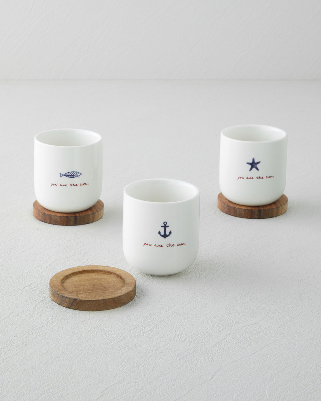 Mariner Sun Stoneware 6 Pieces,3 Servings Cup 150 ml Blue - Red (view 2)