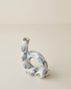 Leina Stoneware Vase 19 cm Blue - White (view 2)