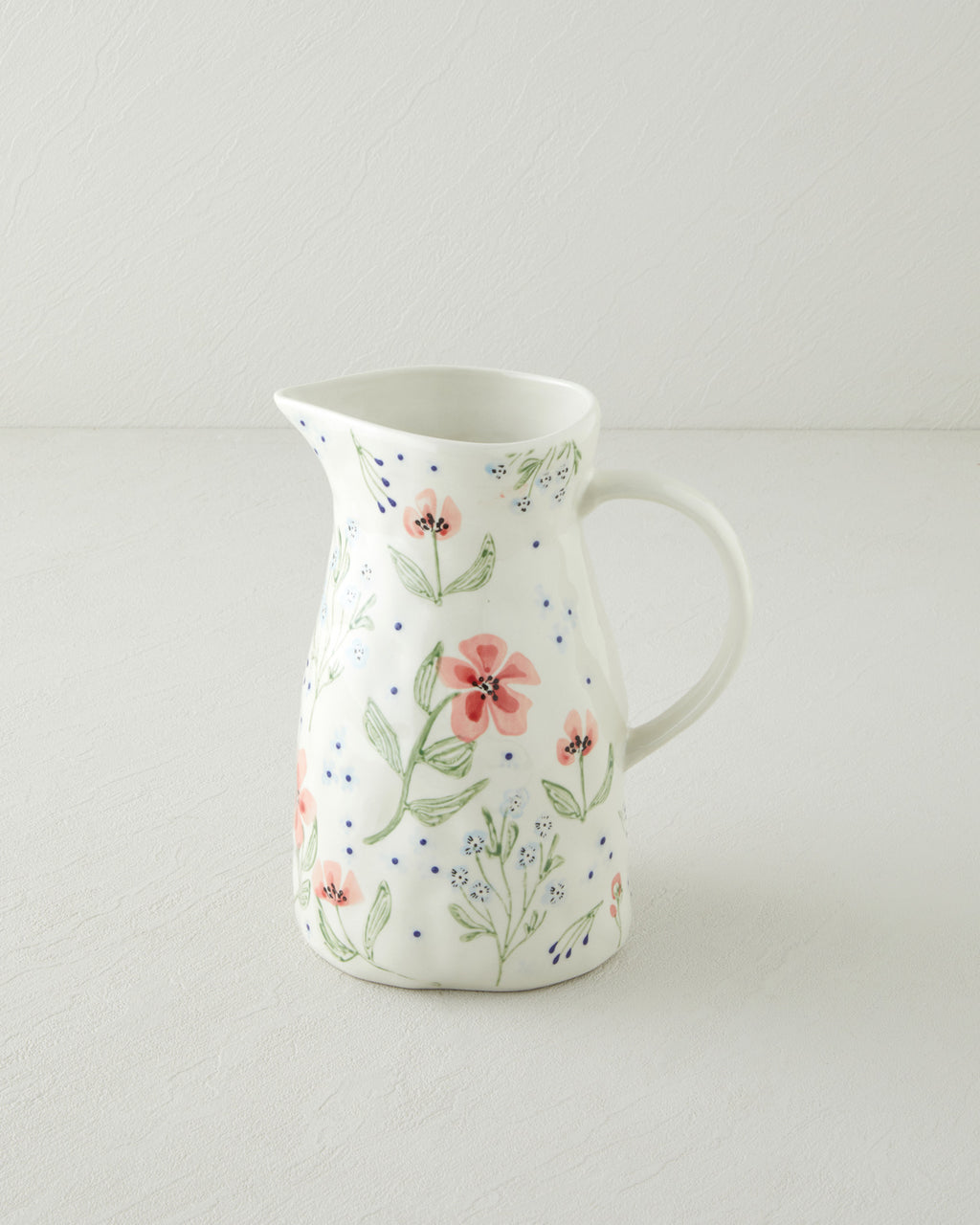 Bloomika Stoneware Hand Made Jug 1850 ml Pink - Green (view 2)