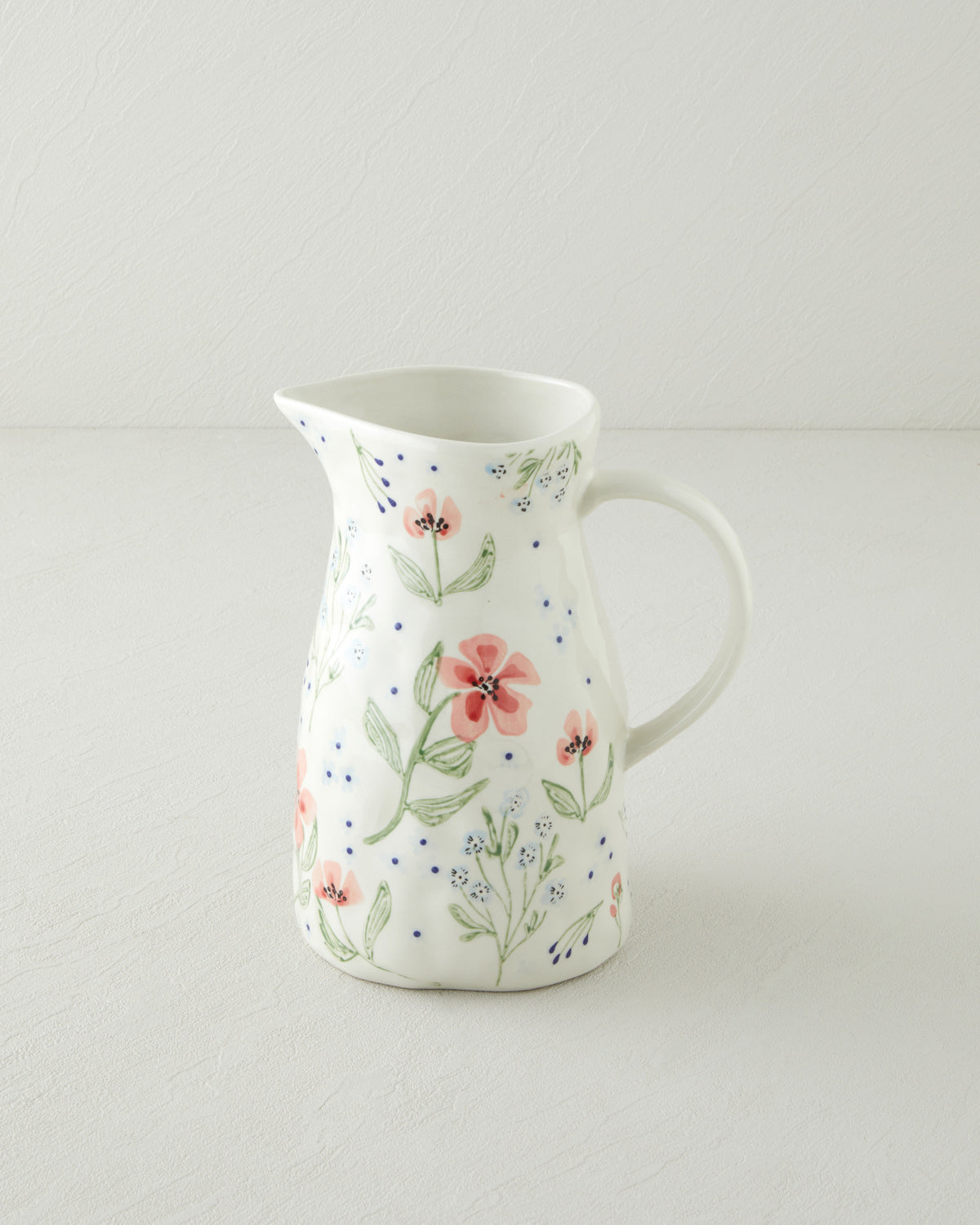 Bloomika Stoneware Hand Made Jug 1850 ml Pink - Green (view 2)