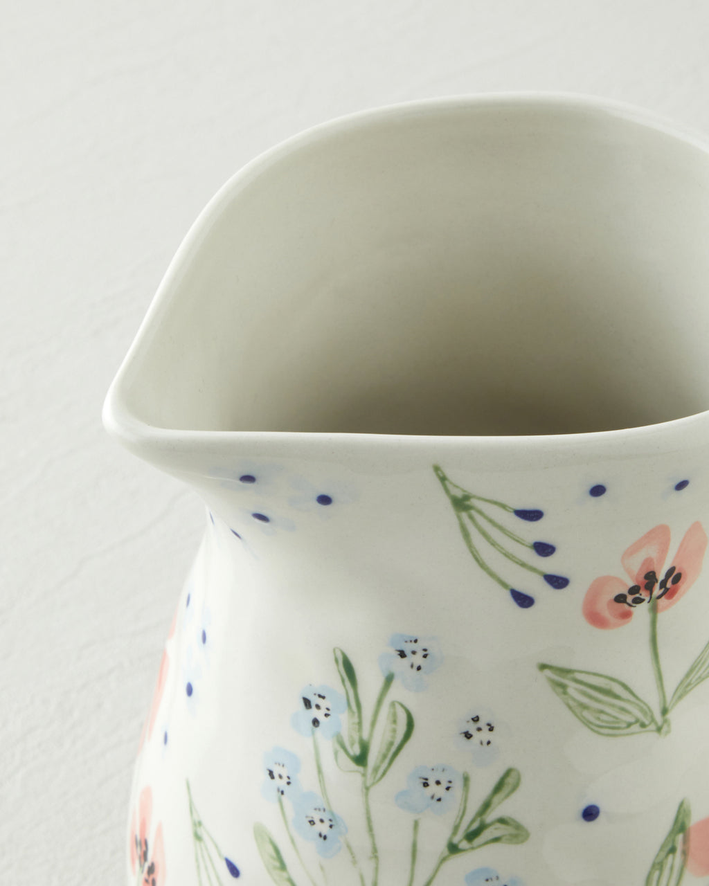 Bloomika Stoneware Hand Made Jug 1850 ml Pink - Green (view 3)
