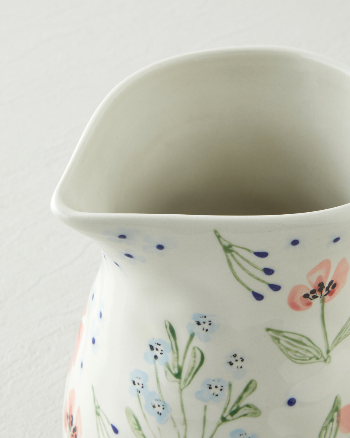 Bloomika Stoneware Hand Made Jug 1850 ml Pink - Green (view 3)