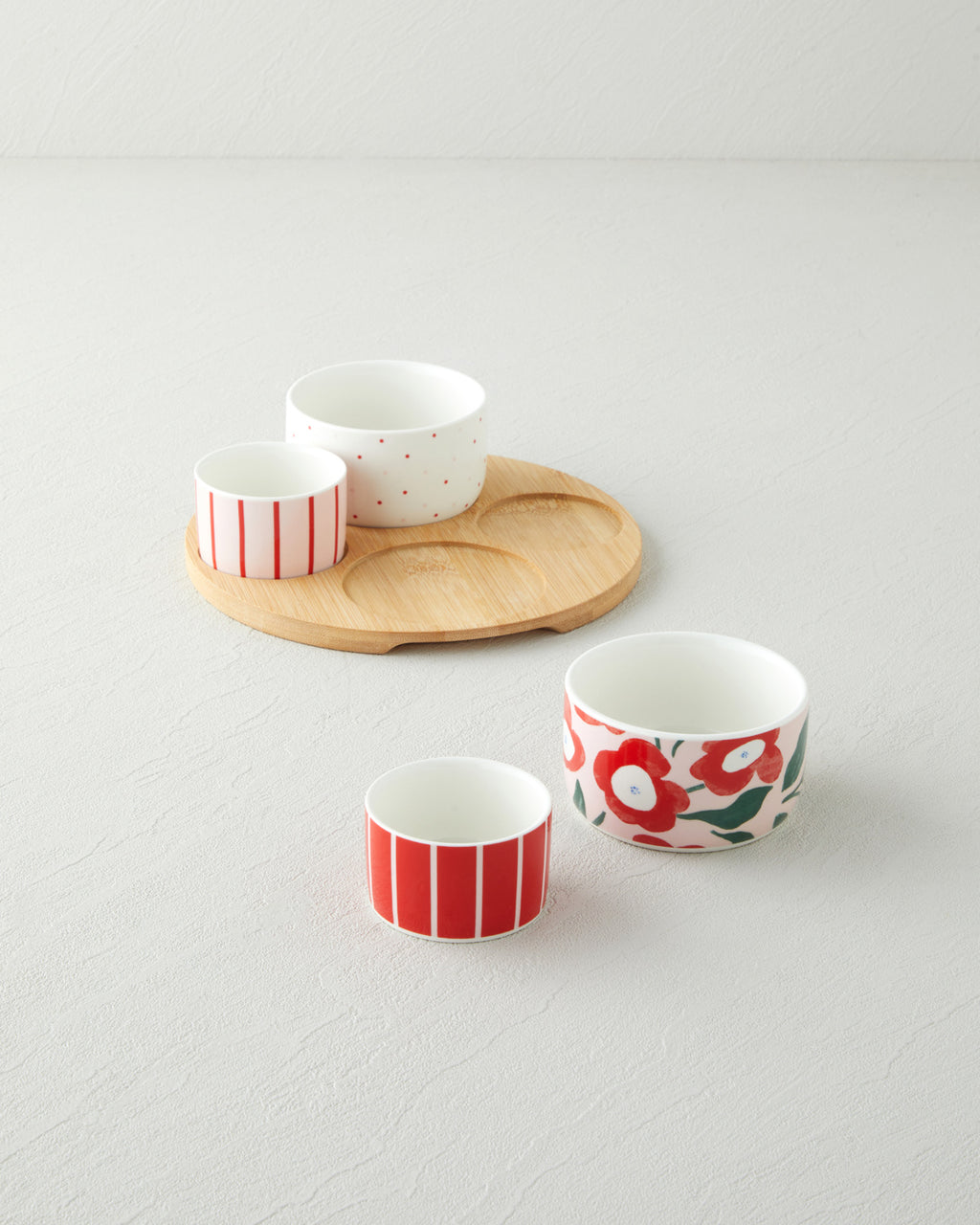 Garden Brighter Stoneware 5 Pieces Serving Ware 20 cm Red - Pink (view 2)