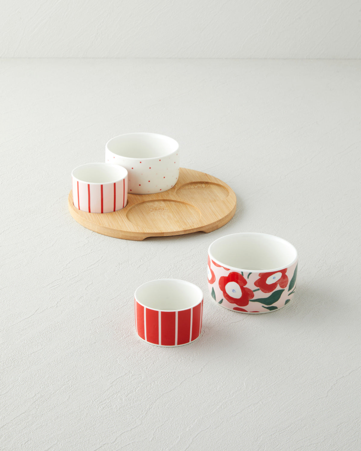Garden Brighter Stoneware 5 Pieces Serving Ware 20 cm Red - Pink (view 2)