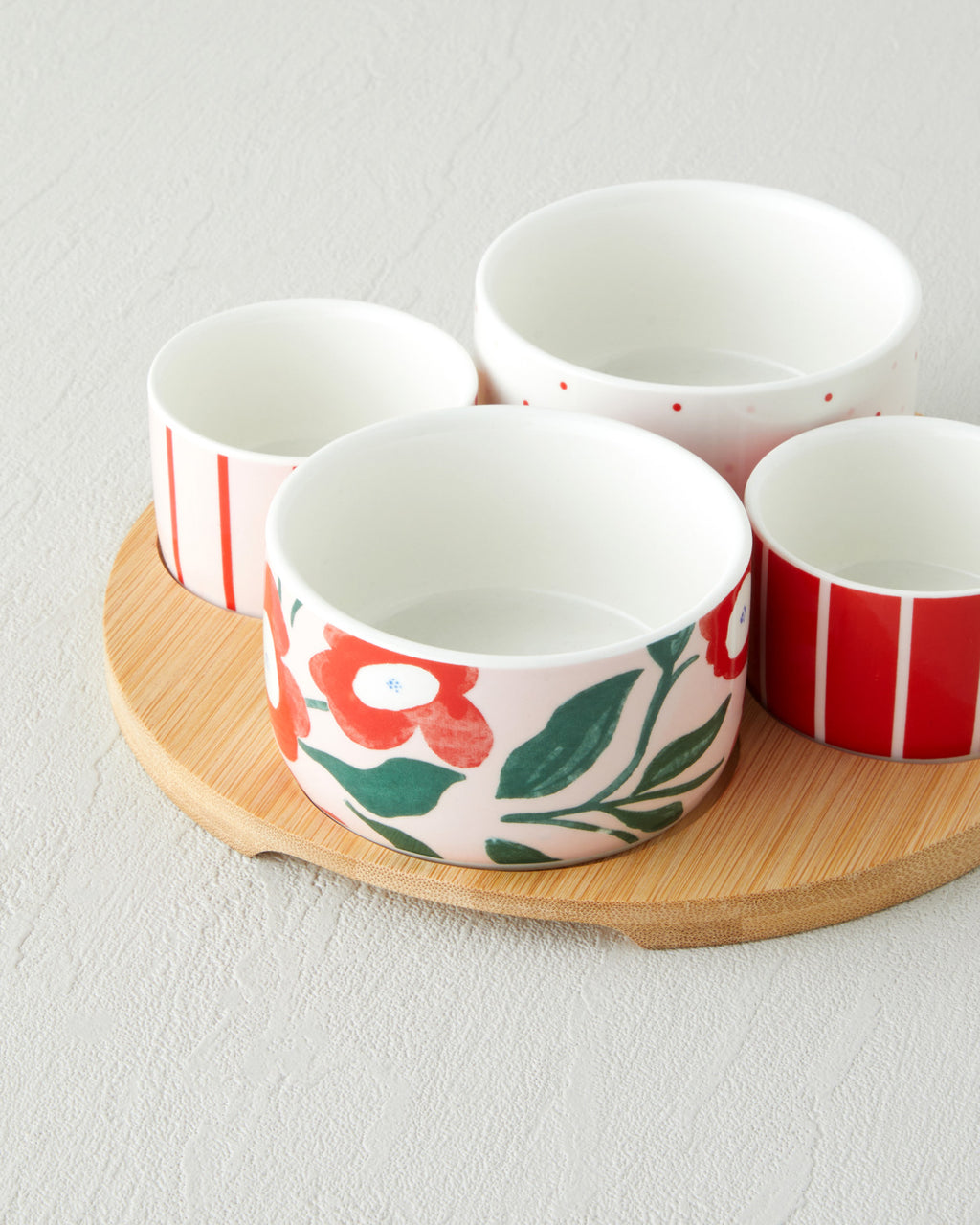Garden Brighter Stoneware 5 Pieces Serving Ware 20 cm Red - Pink (view 3)