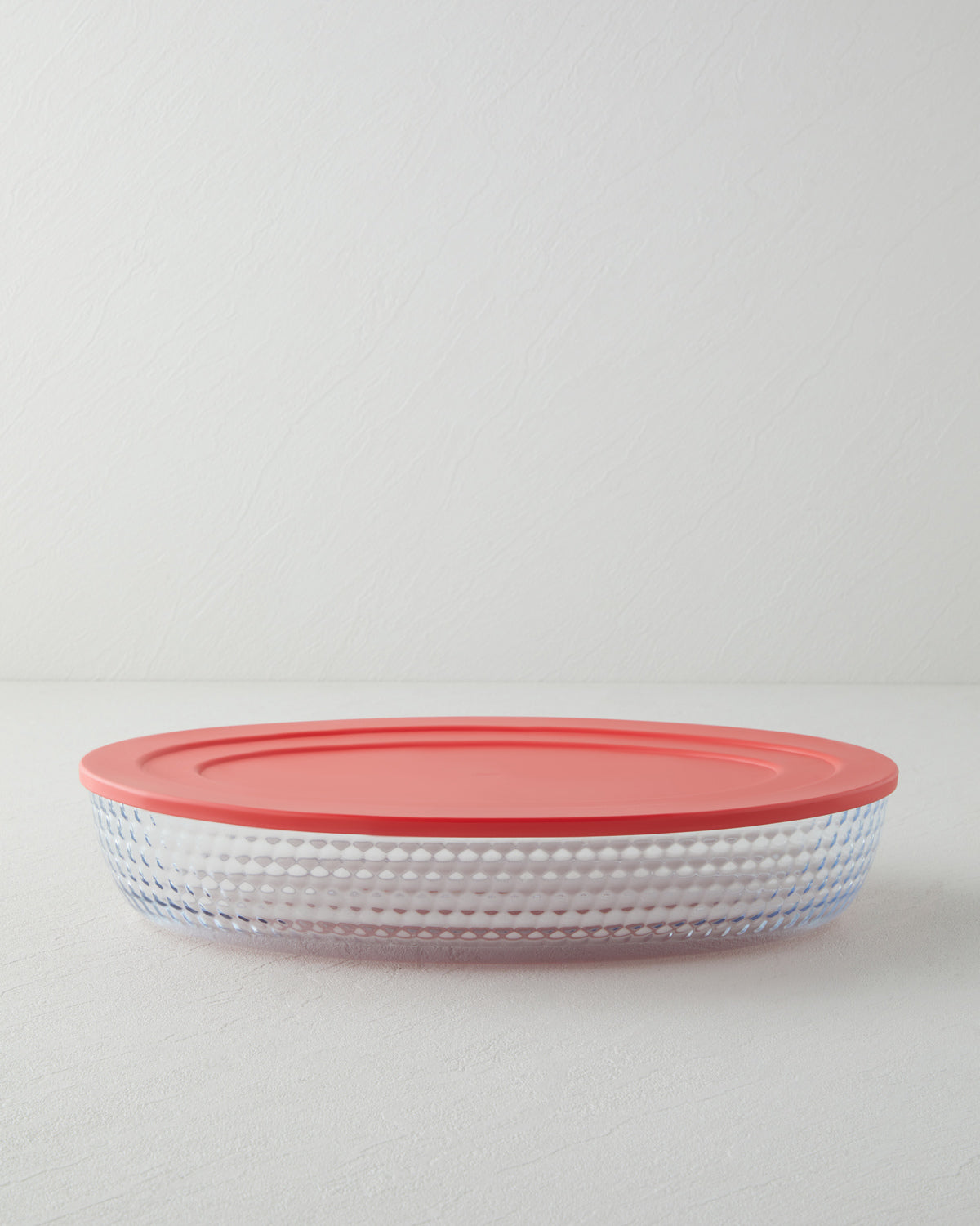 Bake&Serve Glass Oval with Lid Oven Dish 24x35 cm Red