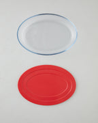 Bake&Serve Glass Oval with Lid Oven Dish 24x35 cm Red (view 2)