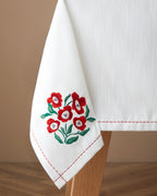 Bright Parade Polyester Table Cloth 150x200 cm White - Red (view 2)