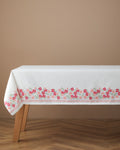 Bright Bloom Polyester Table Cloth 150x200 cm White - Pink