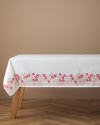 Bright Bloom Polyester Table Cloth 150x200 cm White - Pink
