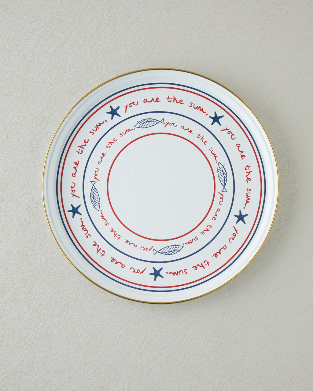 Seaside Enamel Tray 31 cm White - Blue (view 2)