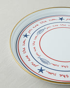 Seaside Enamel Tray 31 cm White - Blue (view 3)