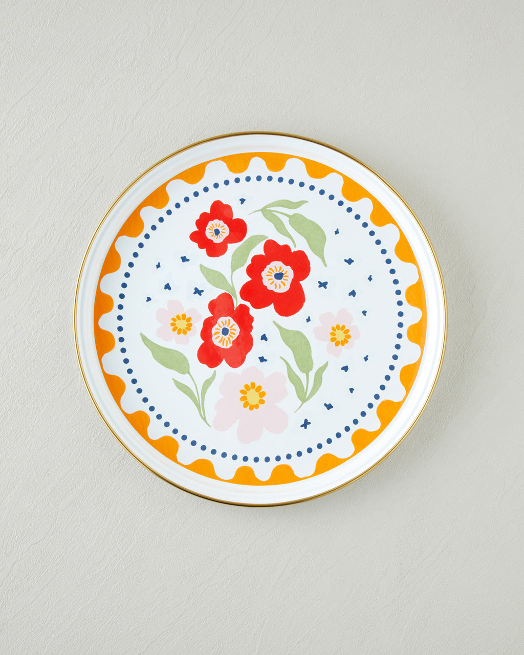 Bright Bloom Enamel Tray 31 cm Colored