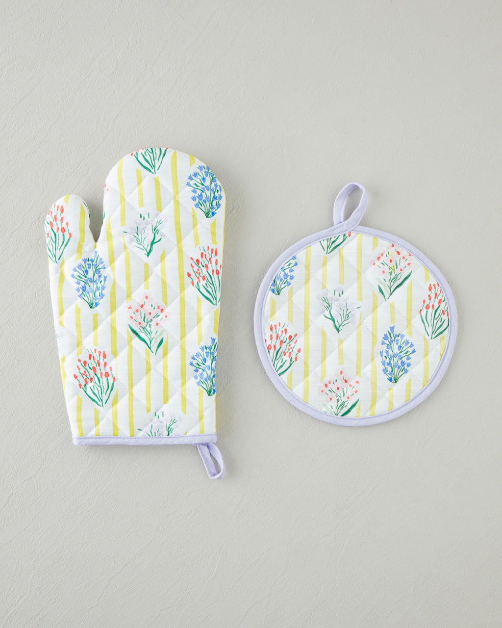 Garden Petals Polyester 2 pcs Kitchen Set 17x30 cm + 20x20 cm Yellow