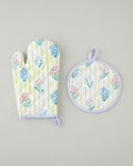 Garden Petals Polyester 2 pcs Kitchen Set 17x30 cm + 20x20 cm Yellow
