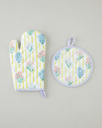 Garden Petals Polyester 2 pcs Kitchen Set 17x30 cm + 20x20 cm Yellow