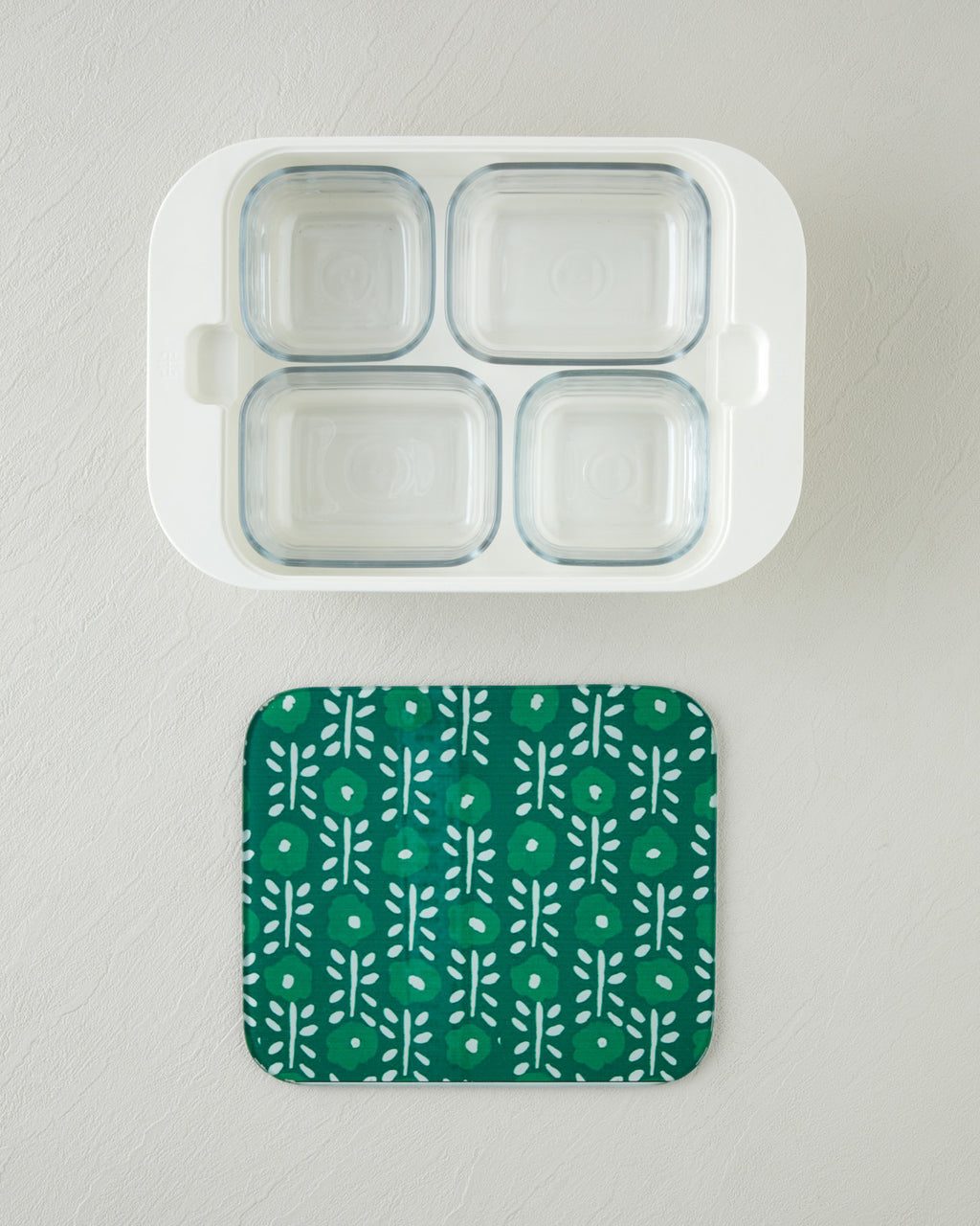 Plantopia Melamine with Glass Cover (4-piece) Breakfast Container 30x21 cm Dark Green (view 4)