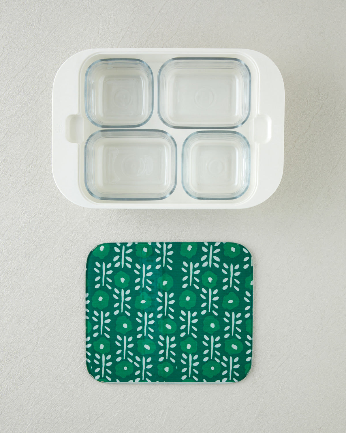 Plantopia Melamine with Glass Cover (4-piece) Breakfast Container 30x21 cm Dark Green (view 4)