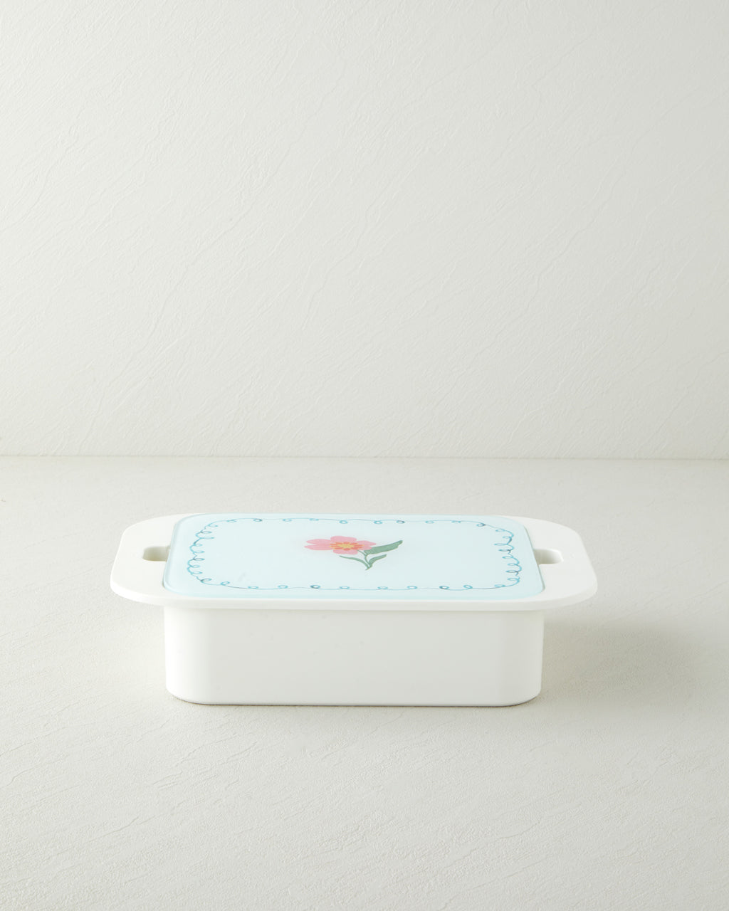 Bright Floral Melamine with Glass Cover (4-piece) Breakfast Container 30x21 cm Colored