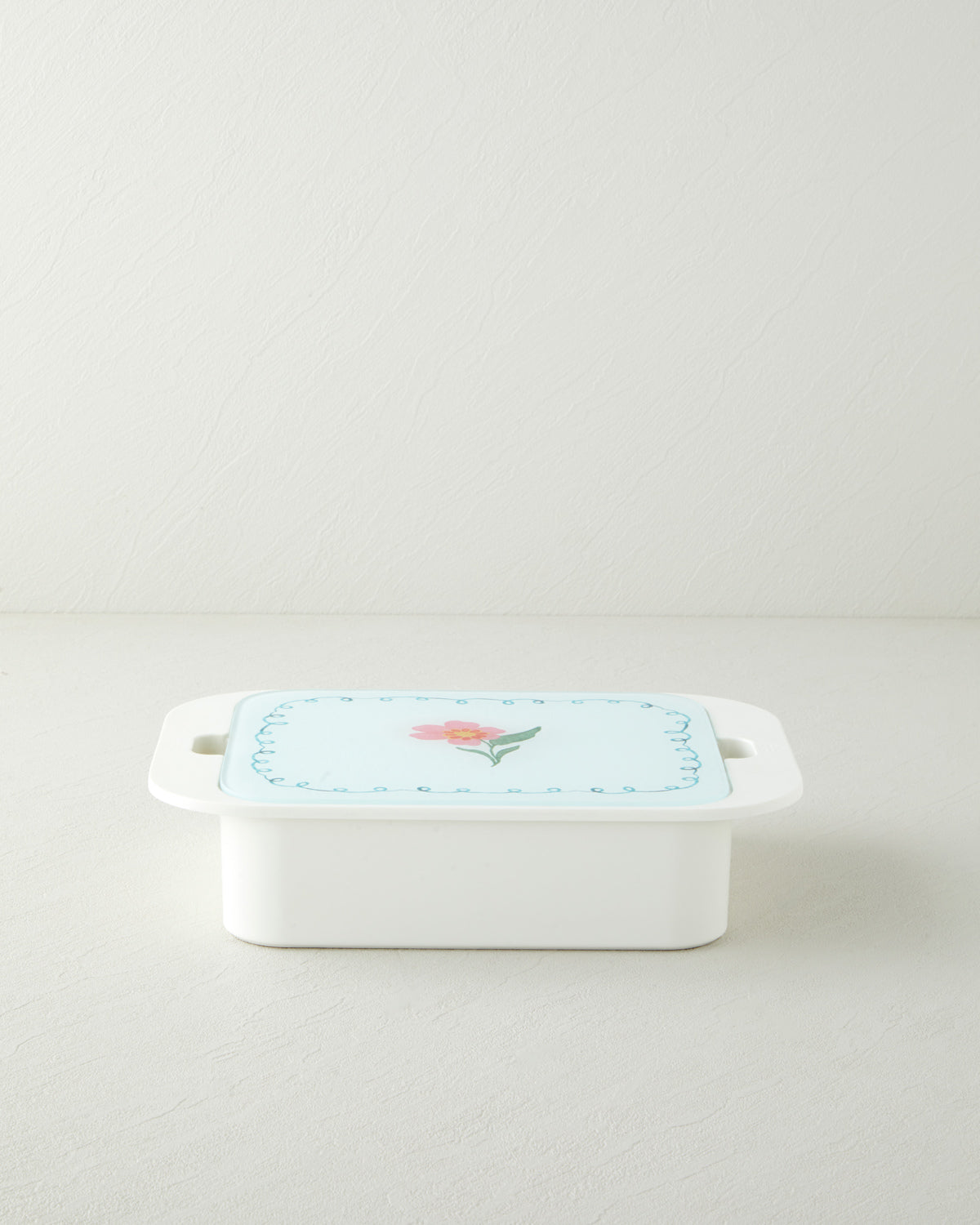 Bright Floral Melamine with Glass Cover (4-piece) Breakfast Container 30x21 cm Colored