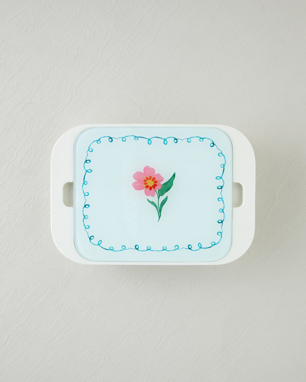 Bright Floral Melamine with Glass Cover (4-piece) Breakfast Container 30x21 cm Colored (view 2)