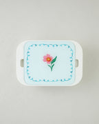 Bright Floral Melamine with Glass Cover (4-piece) Breakfast Container 30x21 cm Colored (view 2)