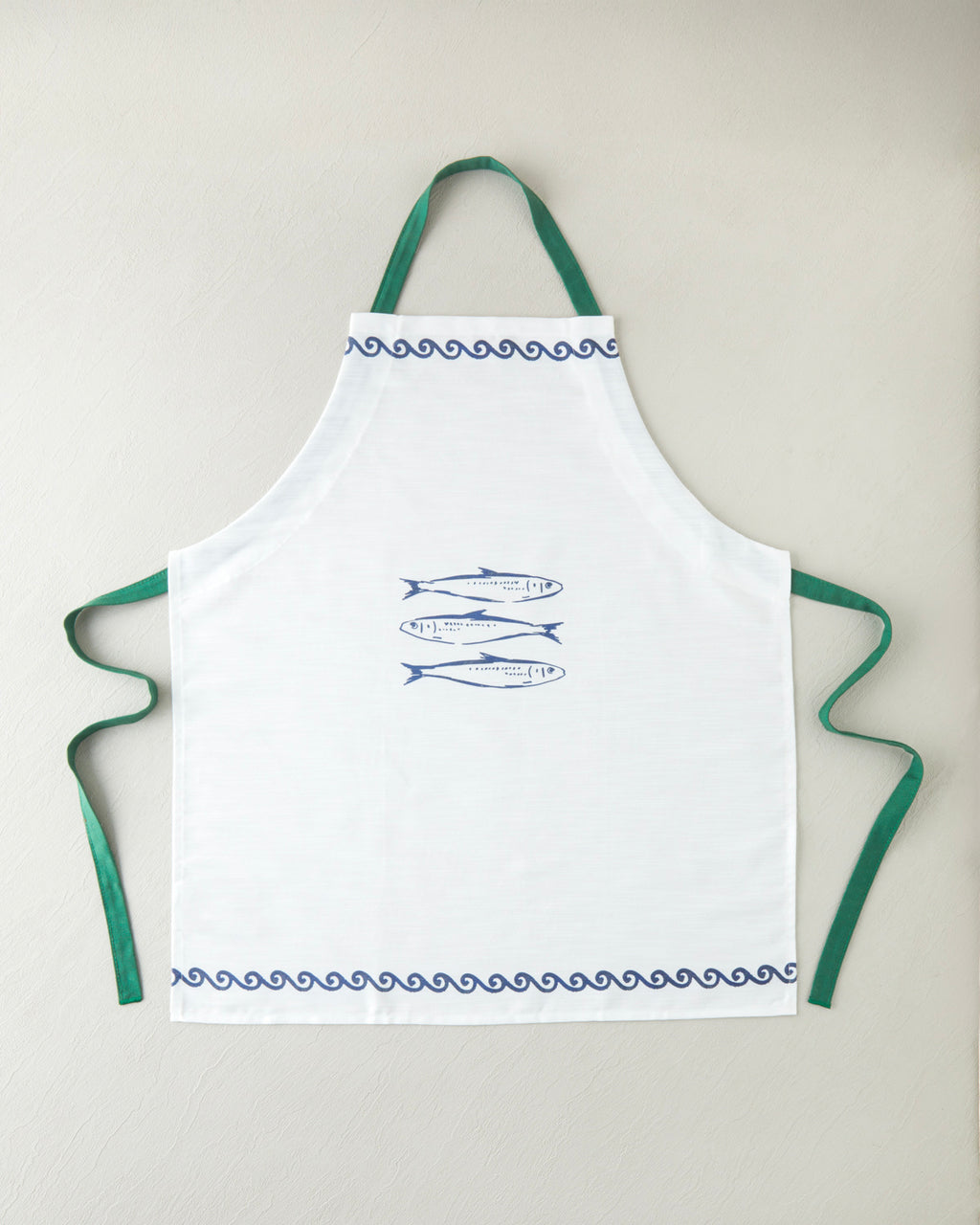 Maritime Melody Polyester Kitchen Apron 65x75 cm White - Green