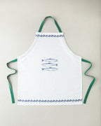 Maritime Melody Polyester Kitchen Apron 65x75 cm White - Green