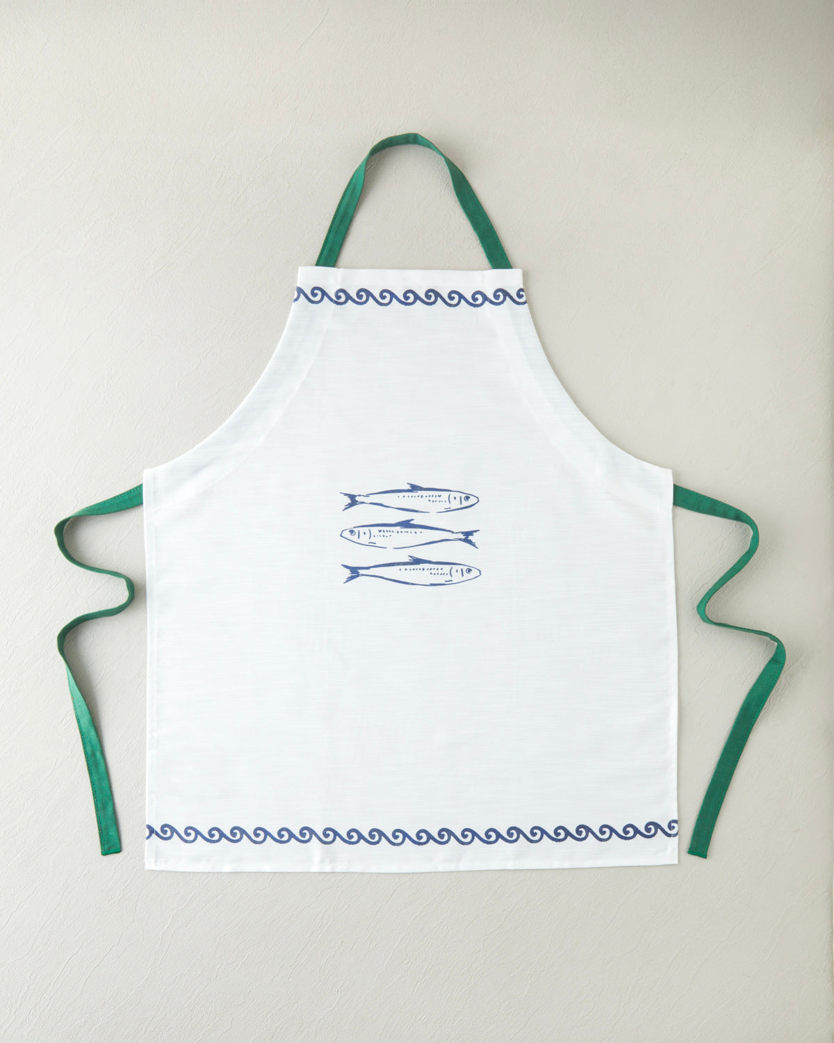 Maritime Melody Polyester Kitchen Apron 65x75 cm White - Green