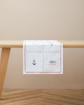 Marin Symphony Polyester Runner 40x140 cm White - Navy Blue