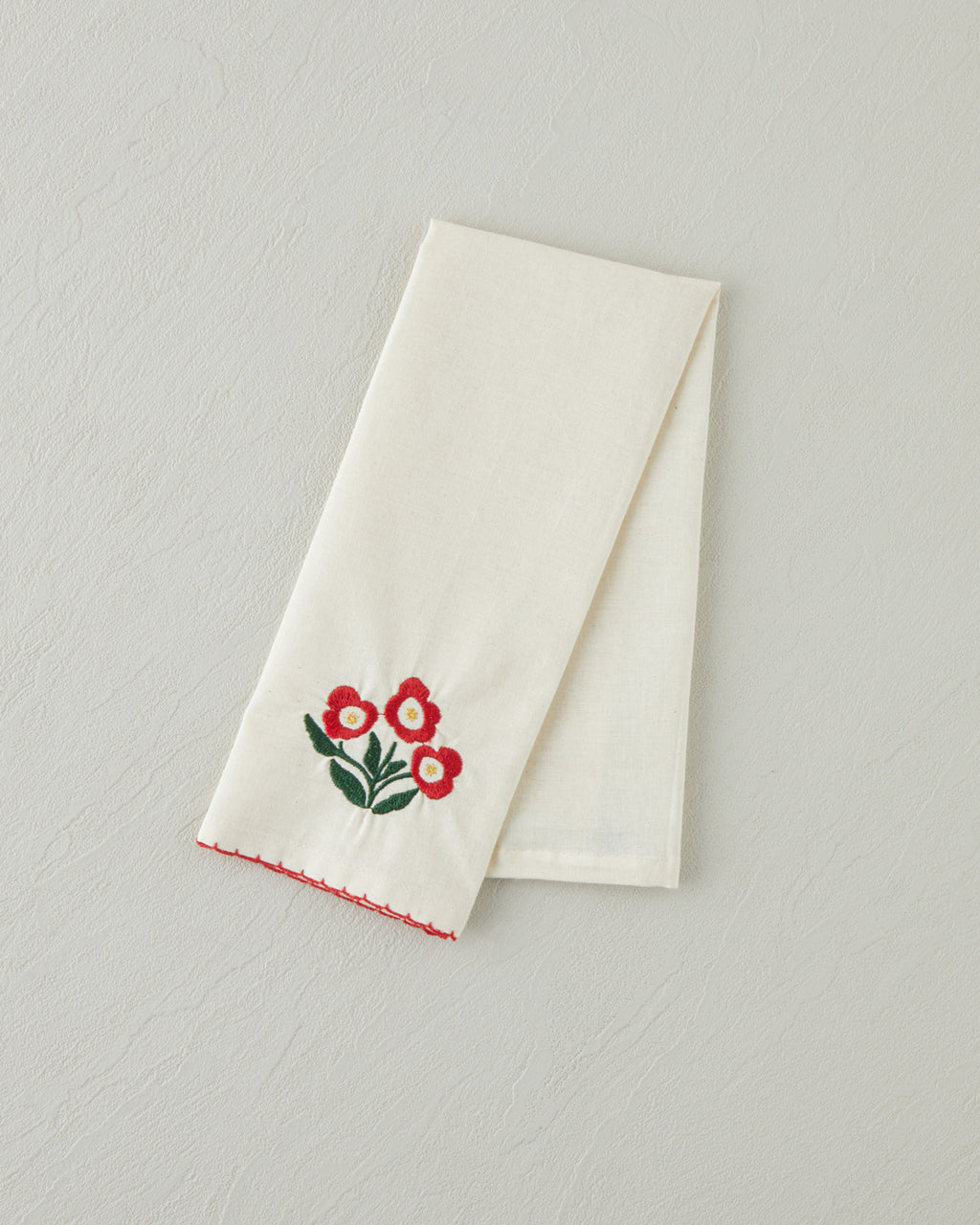 Bright Parade Cotton Polyester Embroidered Drying Cloth 30x50 cm Red