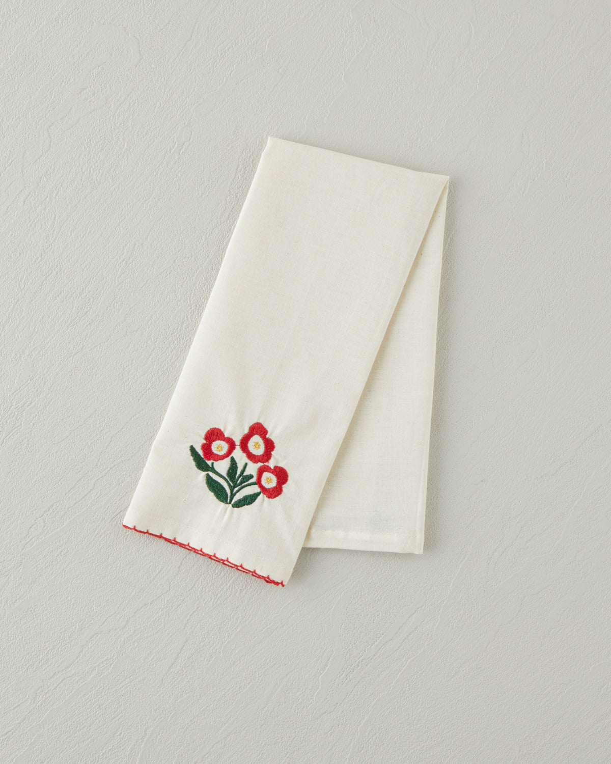 Bright Parade Cotton Polyester Embroidered Drying Cloth 30x50 cm Red