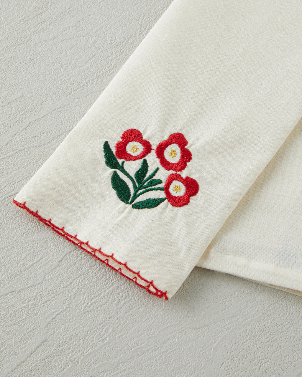 Bright Parade Cotton Polyester Embroidered Drying Cloth 30x50 cm Red (view 3)
