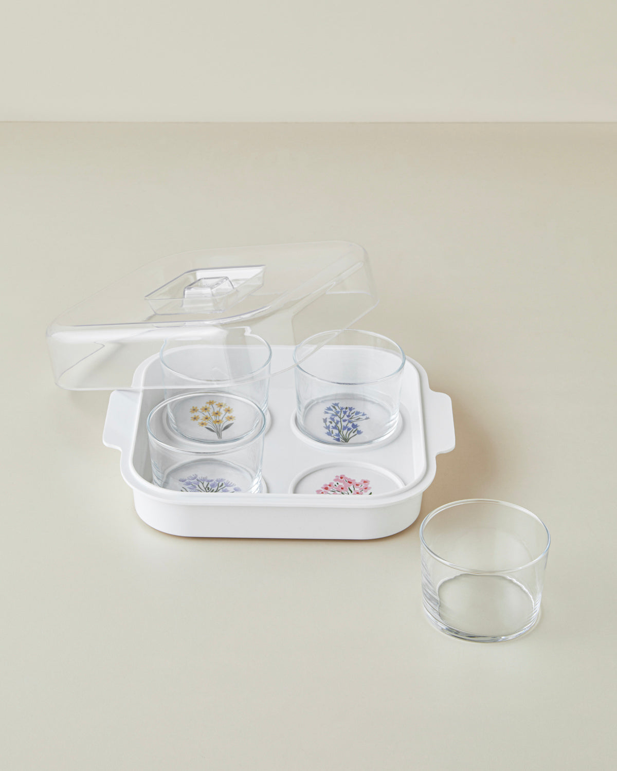 Floral Garden Melamine 4 pcs Breakfast Container 24.5x21.5 cm Colored (view 2)