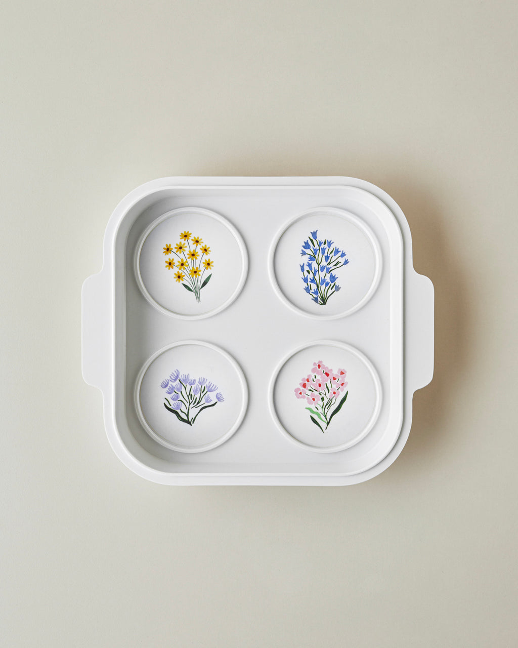 Floral Garden Melamine 4 pcs Breakfast Container 24.5x21.5 cm Colored (view 3)