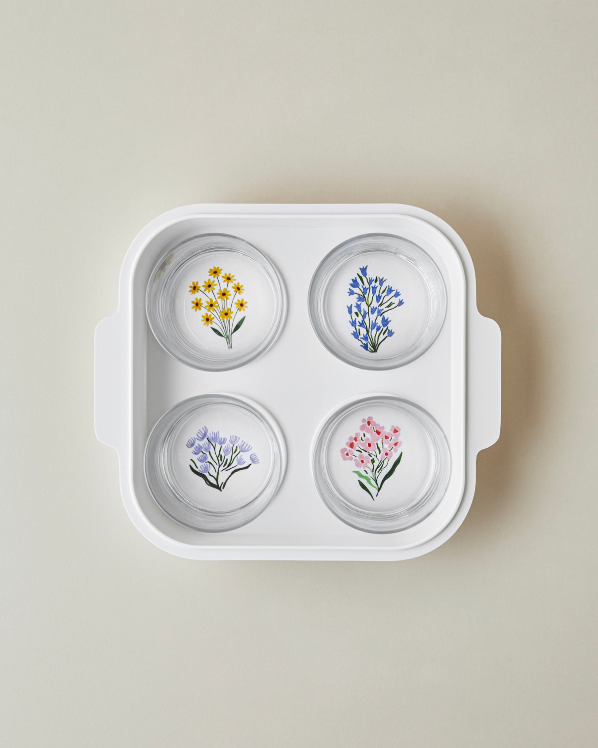 Floral Garden Melamine 4 pcs Breakfast Container 24.5x21.5 cm Colored (view 4)