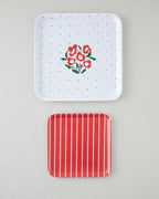 Bright Parade Melamine 2 pcs Anti-slip Tray 33-24 cm Red