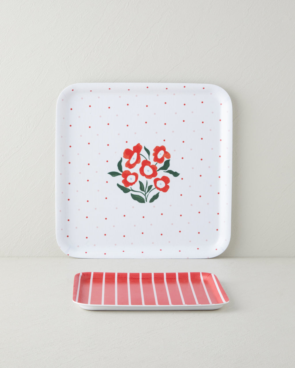 Bright Parade Melamine 2 pcs Anti-slip Tray 33-24 cm Red (view 2)