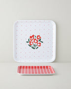 Bright Parade Melamine 2 pcs Anti-slip Tray 33-24 cm Red (view 2)