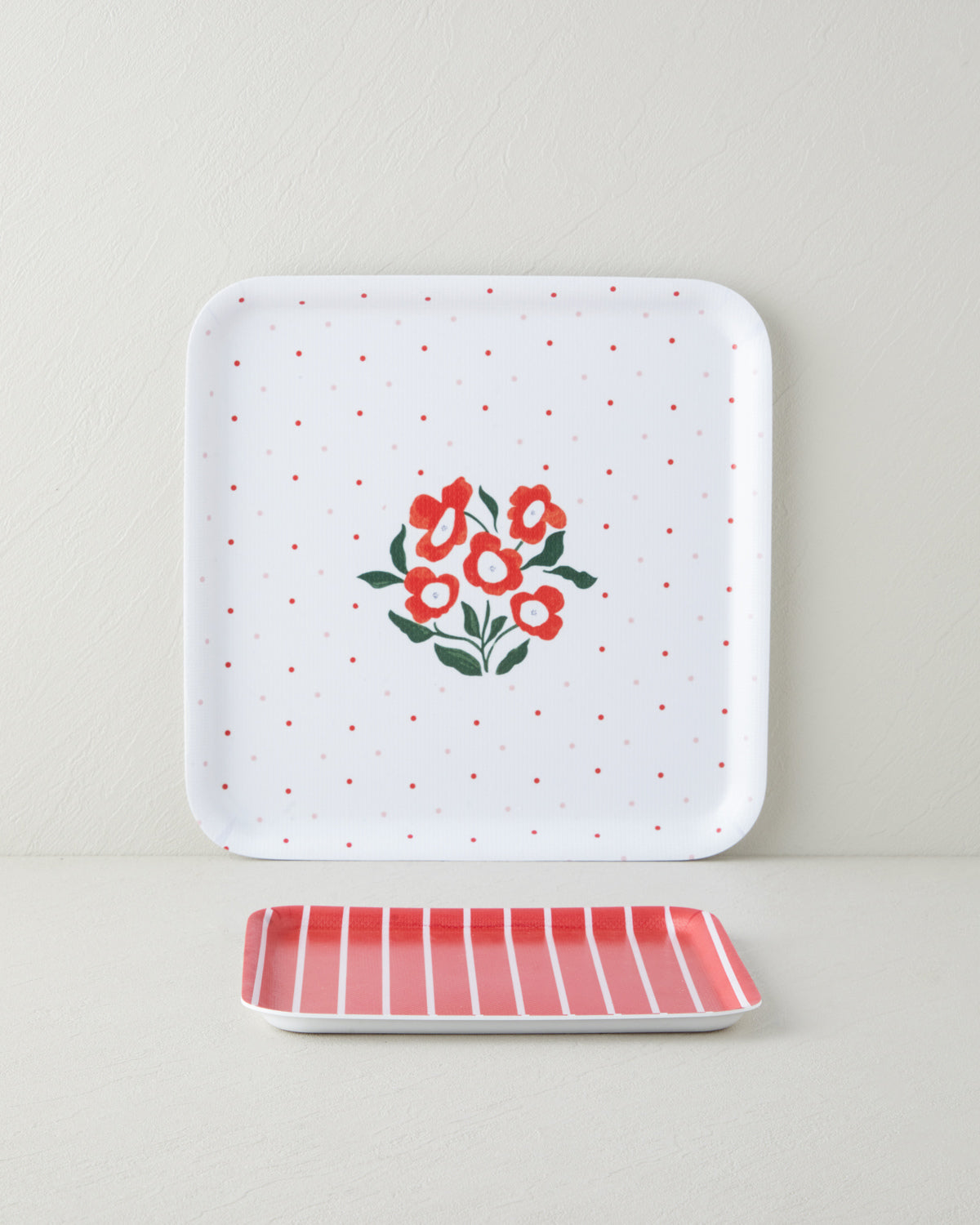Bright Parade Melamine 2 pcs Anti-slip Tray 33-24 cm Red (view 2)